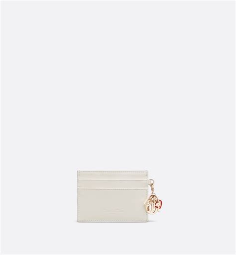 Dioramour Lady Dior Flat Card Holder Latte Cannage Lambskin 